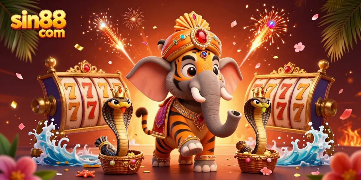 Experience thrilling wins at sin88 com with a vibrant 3D jackpot scene featuring exotic characters and dynamic gaming elements.