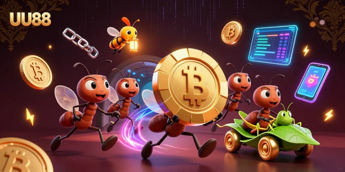 Experience the excitement of winning with UU88 through an adventurous heist illustrated in vibrant detail.