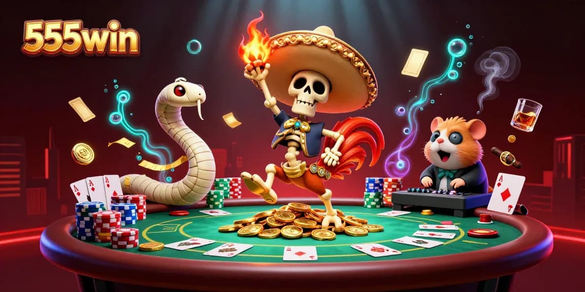 Experience the thrill of 555win as a roosting mariachi celebrates atop golden coins.