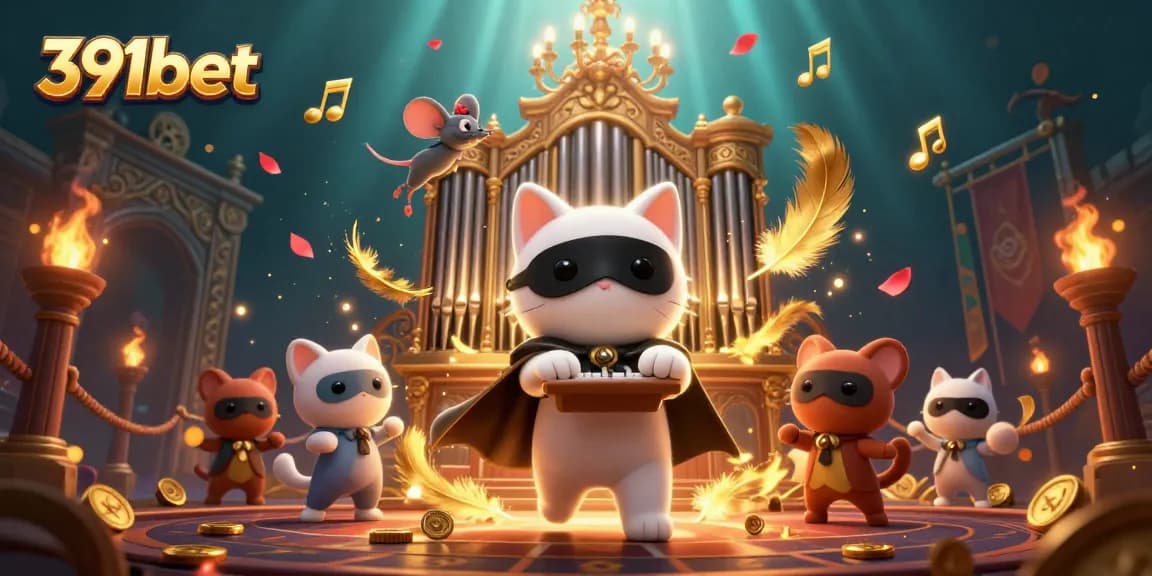 Engage with thrilling games at 391bet featuring an animated casino scene filled with excitement.