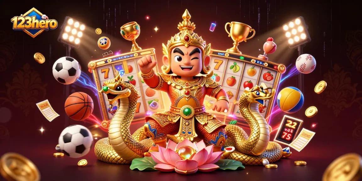 Experience the excitement of 123hero with vibrant slot reels and friendly guardian characters