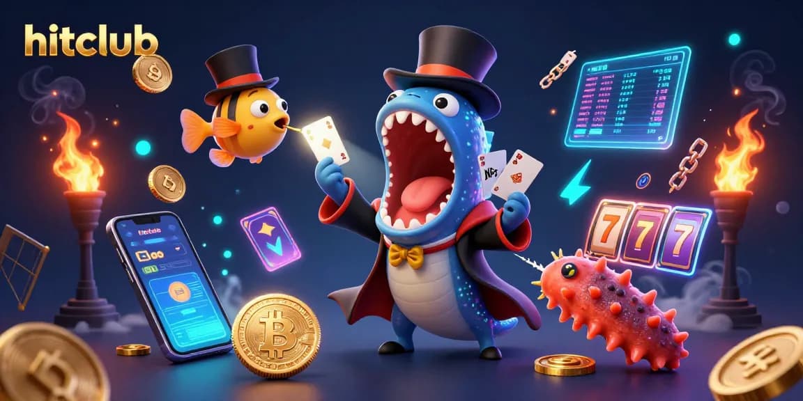 Hitclub features vibrant gaming action with 3D characters immersed in a magical online casino world.