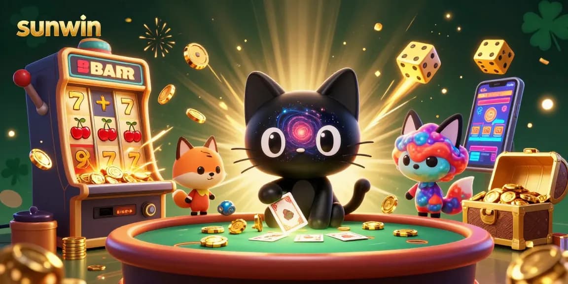 Experience sunwin's vibrant casino atmosphere with animated characters and exciting game elements.