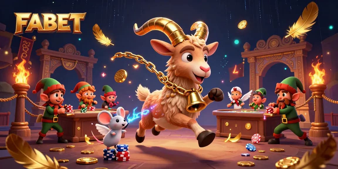 FABET offers a holiday-horror casino experience featuring characters in dynamic action, capturing excitement.