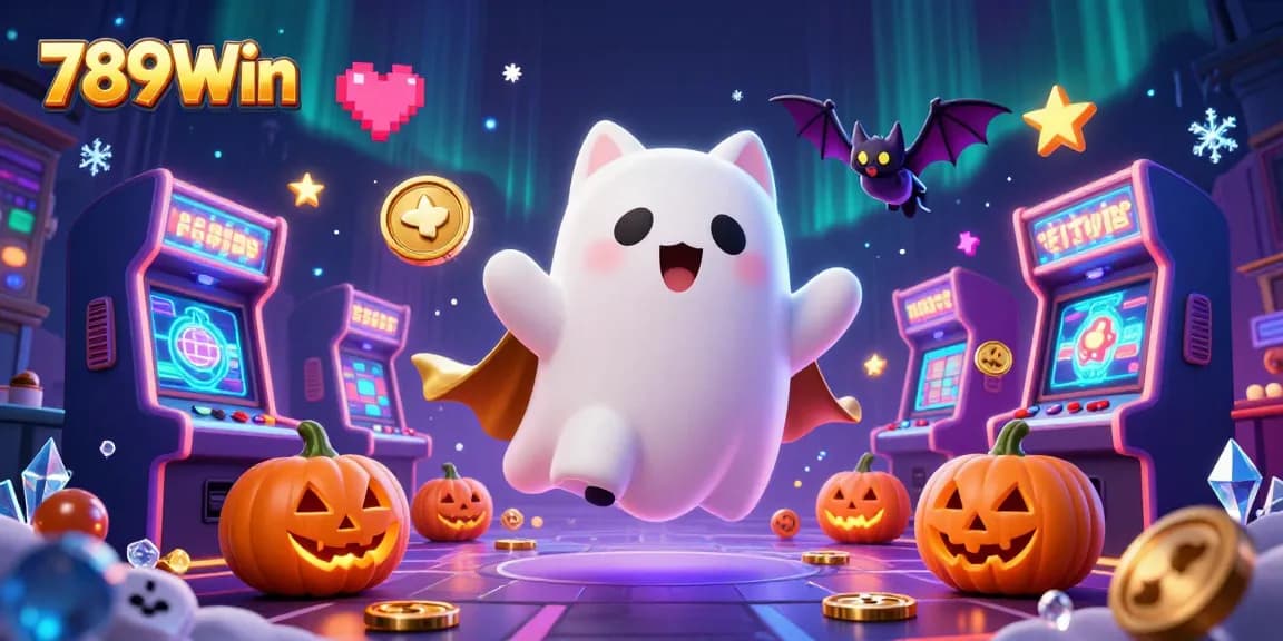 Experience thrilling gameplay at 789Win with a vibrant casino adventure featuring ghostly characters.