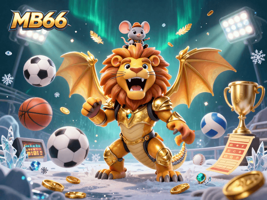 Engage with MB66 and experience thrilling sports betting excitement in a vibrant, detailed illustration.