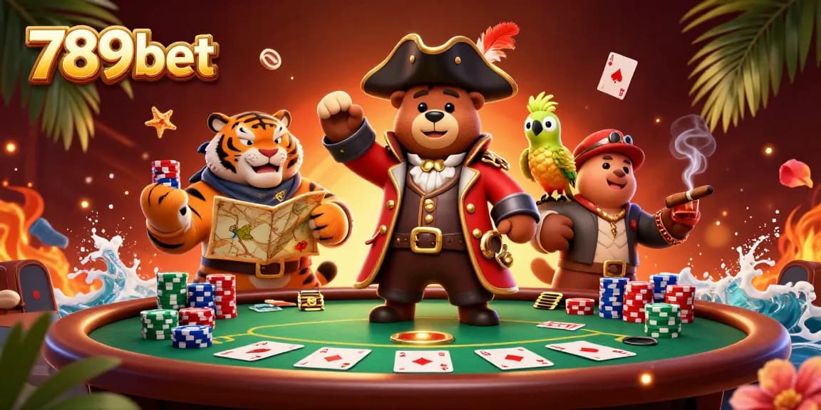 Experience exciting gaming at 789bet with a vibrant, dynamic pirate-themed casino illustration.