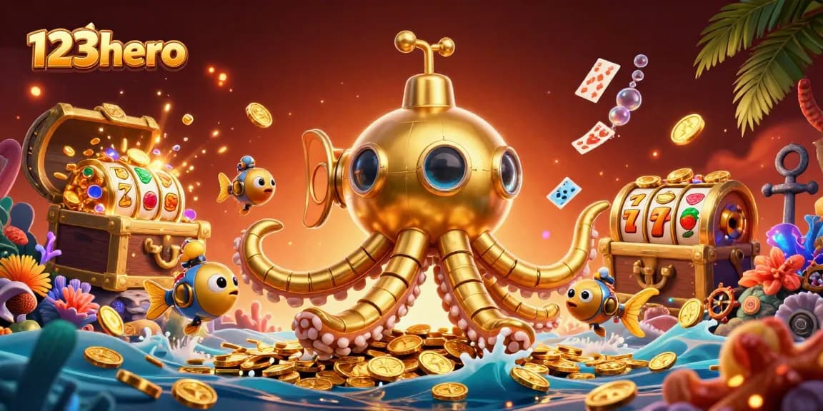 Experience thrilling wins at 123hero with a vibrant underwater casino adventure featuring treasures and gameplay.