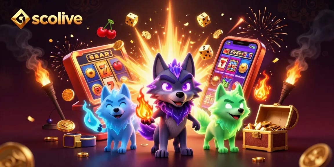 Socolive sports betting action scene with vibrant casino elements and dynamic characters in 3D illustration.