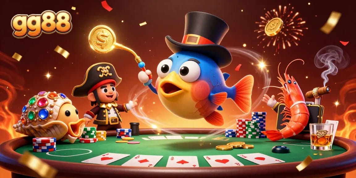 Experience big wins with gg88 in a vibrant 3D casino scene filled with poker excitement.