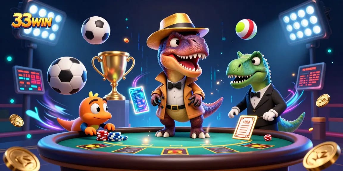 Engage in thrilling gameplay at 33WIN, where velociraptors and dinosaurs add excitement to your betting experience.
