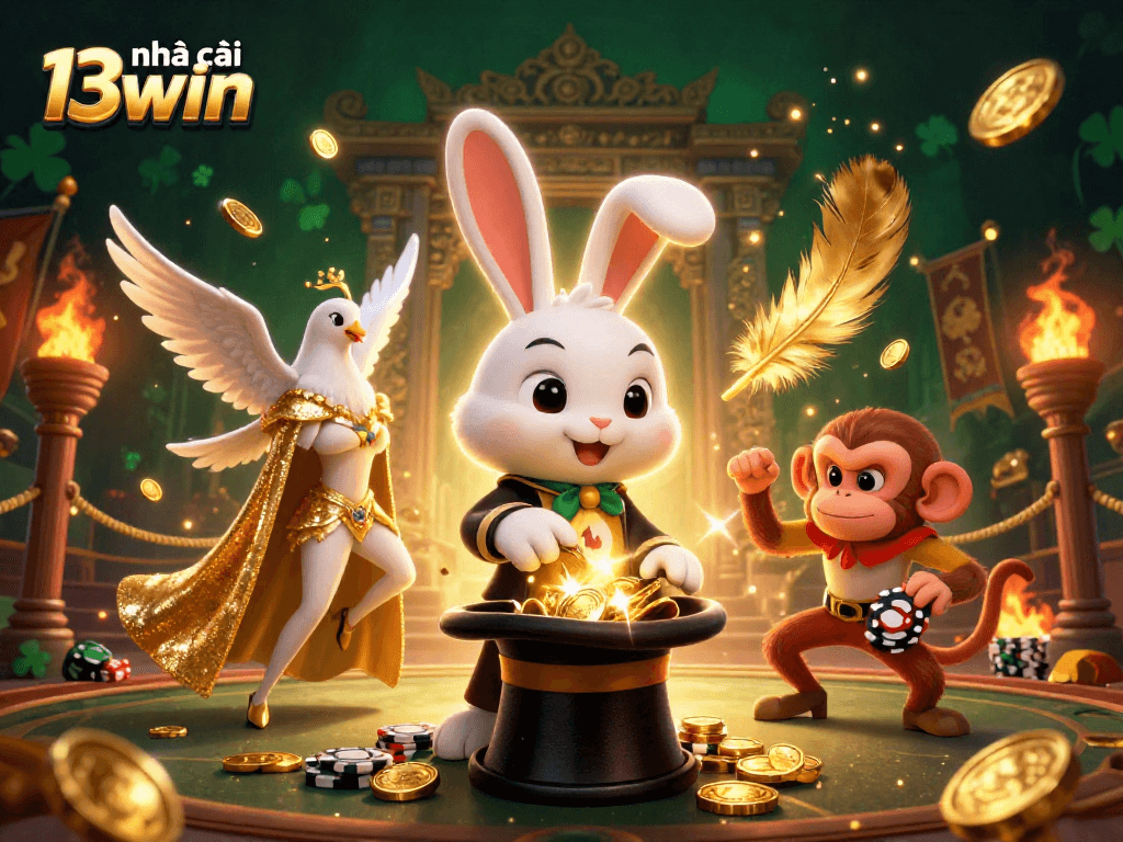 Experience thrilling gameplay at nhà cái 13win with enchanting characters amidst vibrant casino elements.