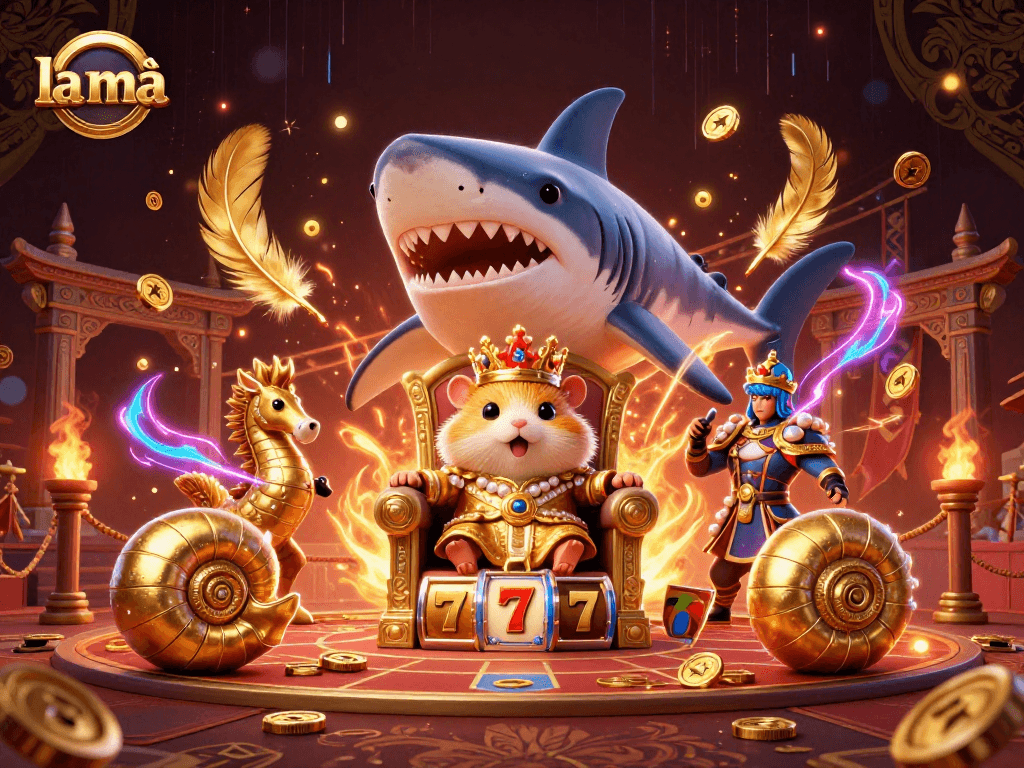 Engaging la mã casino scene with a golden hamster king and extraordinary game elements