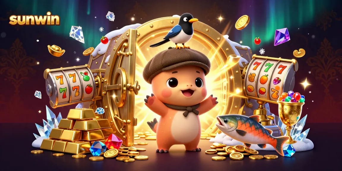 sunwin engages players with vibrant slot symbols in a rich 3D cartoon scene