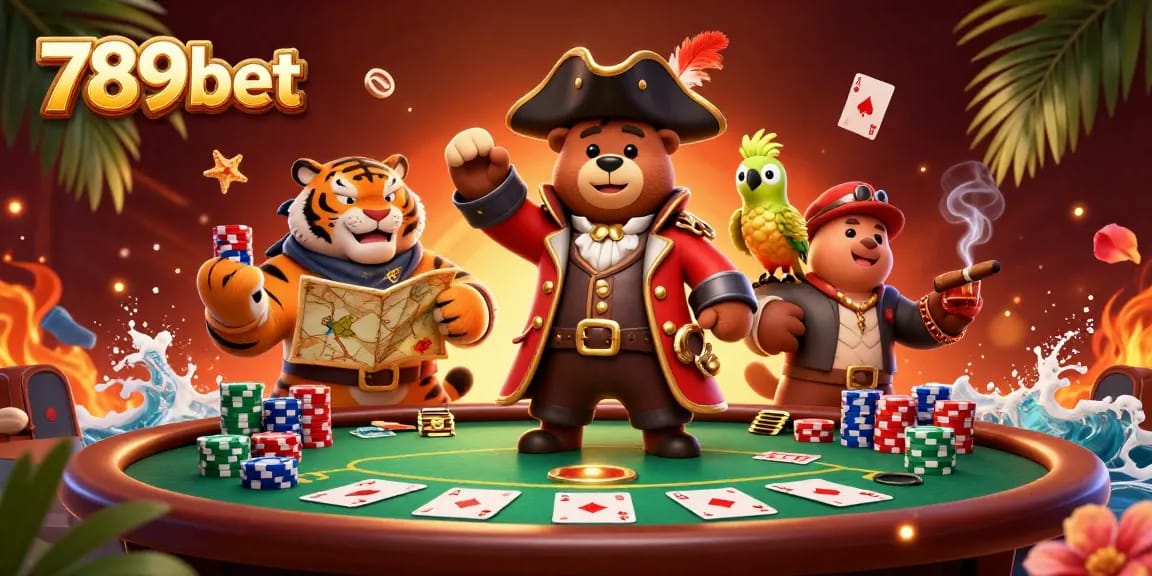 Experience exciting gaming at 789bet with a vibrant, dynamic pirate-themed casino illustration.