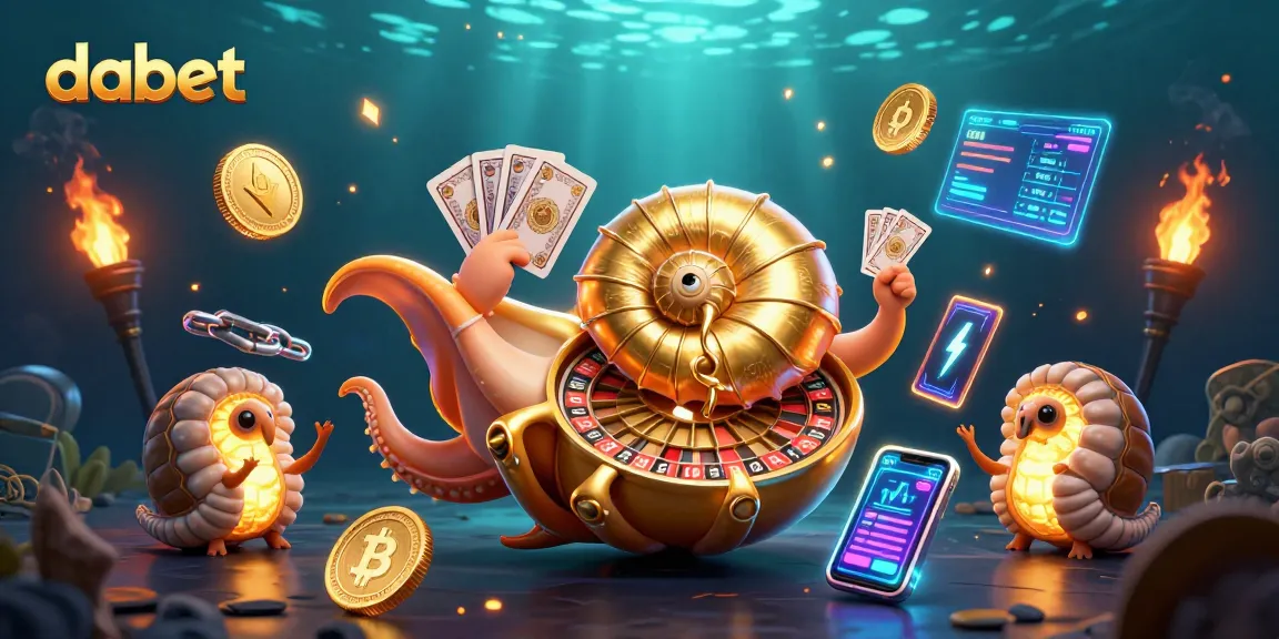Exciting dabet experience with an ancient nautilus roulette wheel and crypto coins in action.