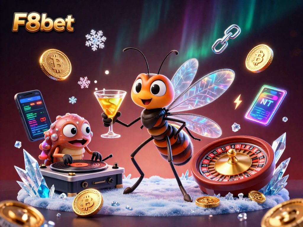 Experience excitement at F8bet with colorful casino mascots and dynamic gaming elements.