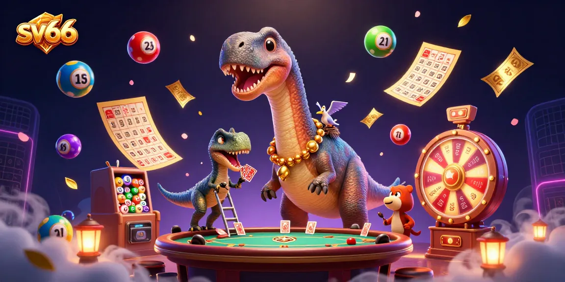 Experience thrilling sv66 casino action with colorful lottery balls and dynamic characters in a vibrant gaming scene.