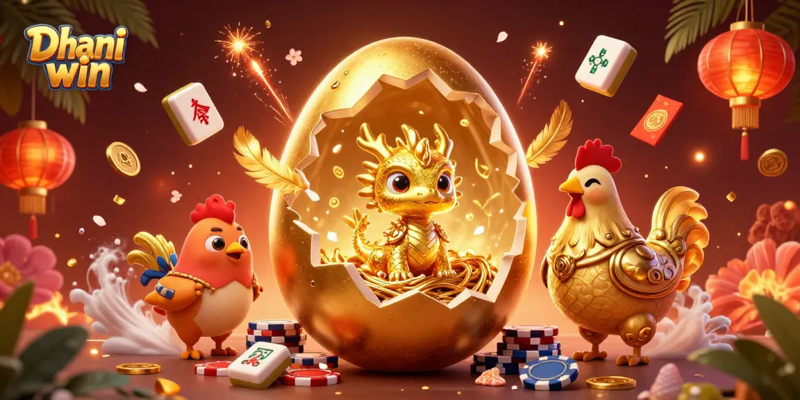 Experience thrilling gaming with Dhani win, showcasing golden dragon rewards and vibrant casino elements.