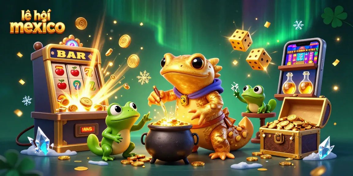 Engage with the vibrant world of lễ hội mexico as golden coins and symbols burst from a 3D slot machine.