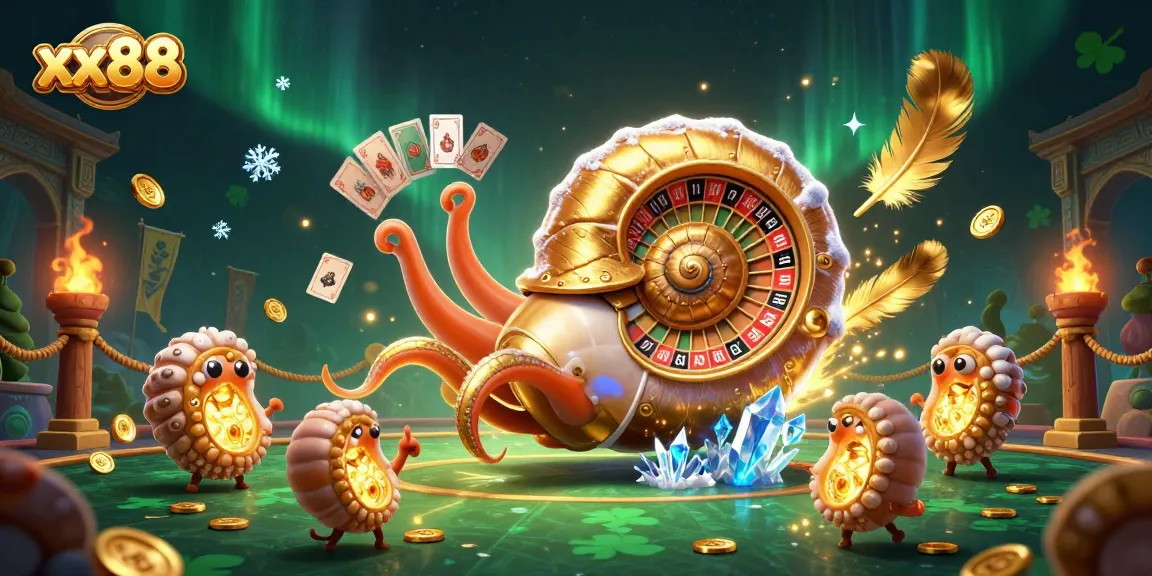 Engage in thrilling gameplay with xx88's golden roulette wheel and vibrant casino scene.