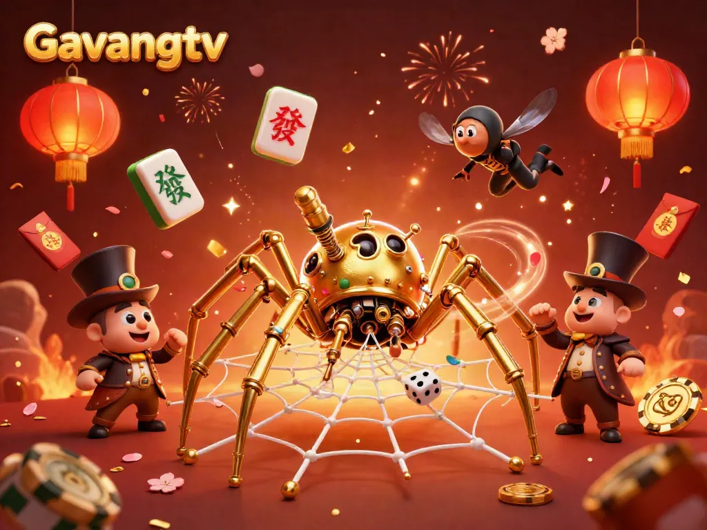 Experience thrilling gameplay excitement with Gavangtv as golden chains and poker chips create a dynamic atmosphere.