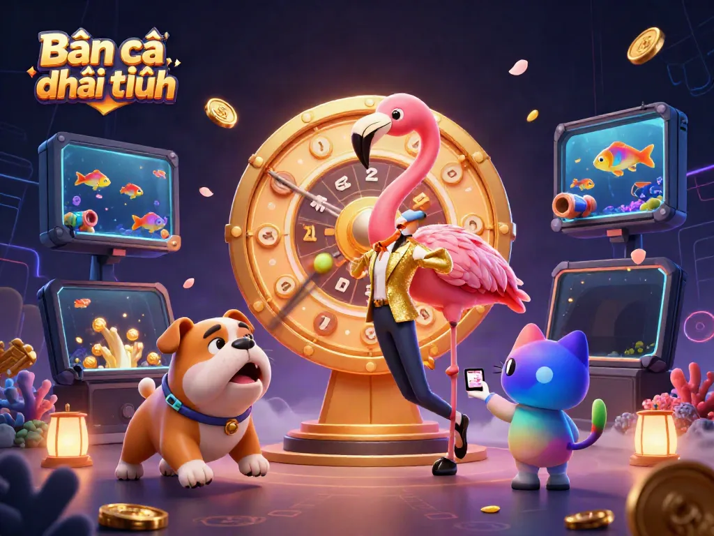 Experience Bắn cá đổi thưởng with exciting fish shooting action in an energetic casino scene.