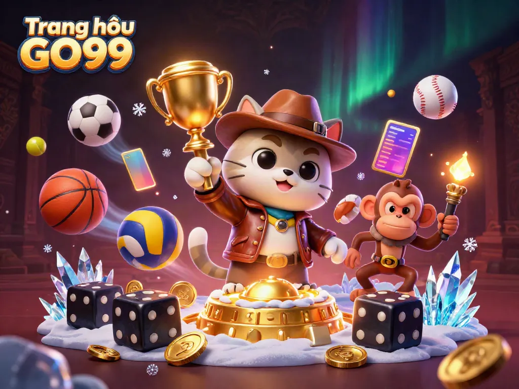 Engage in thrilling gaming at Trang chủ GO99, featuring a dynamic scene of an explorer and treasure.