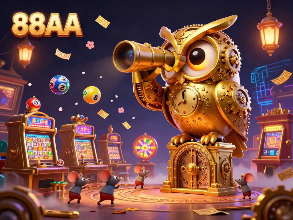 Experience the excitement of 88AA with vibrant colors and dynamic gaming elements in a captivating casino scene.