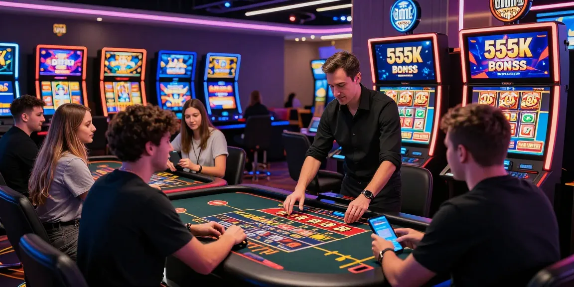 Engaging gaming scene showcasing diverse players at BL555 online casino with interactive elements and vibrant atmosphere.