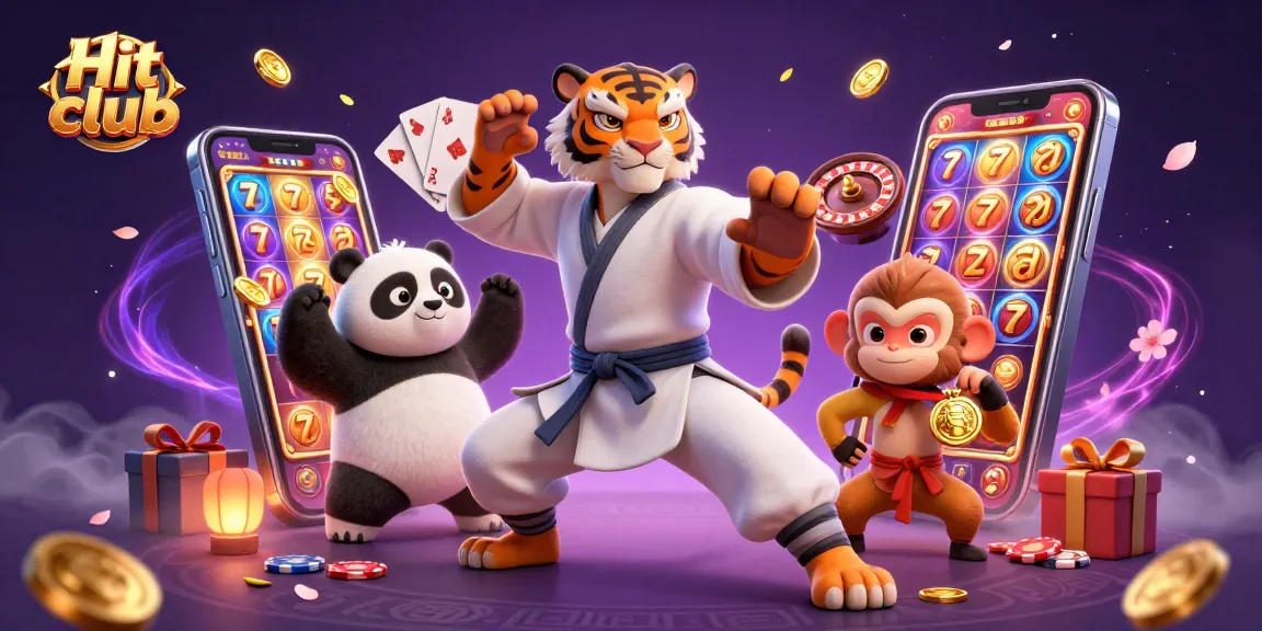 Engage with Hit club's thrilling slot games featuring cartoon characters and dynamic casino elements.