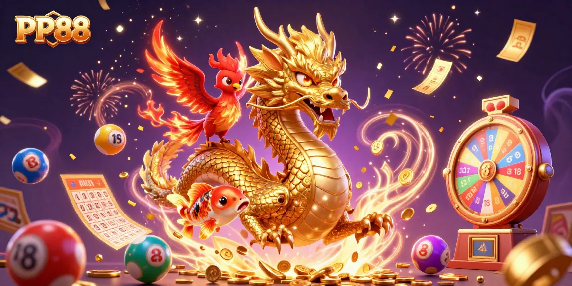 Engage with PP88's lively 3D casino scene showcasing exciting lottery elements and vibrant characters.