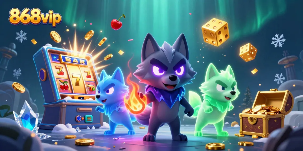 Experience thrilling jackpots with 868vip's animated slot machine and ghostly wolf companions!