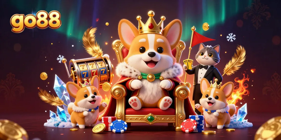 Play at go88 and enjoy vibrant 3D slots featuring royal corgis and epic casino elements.