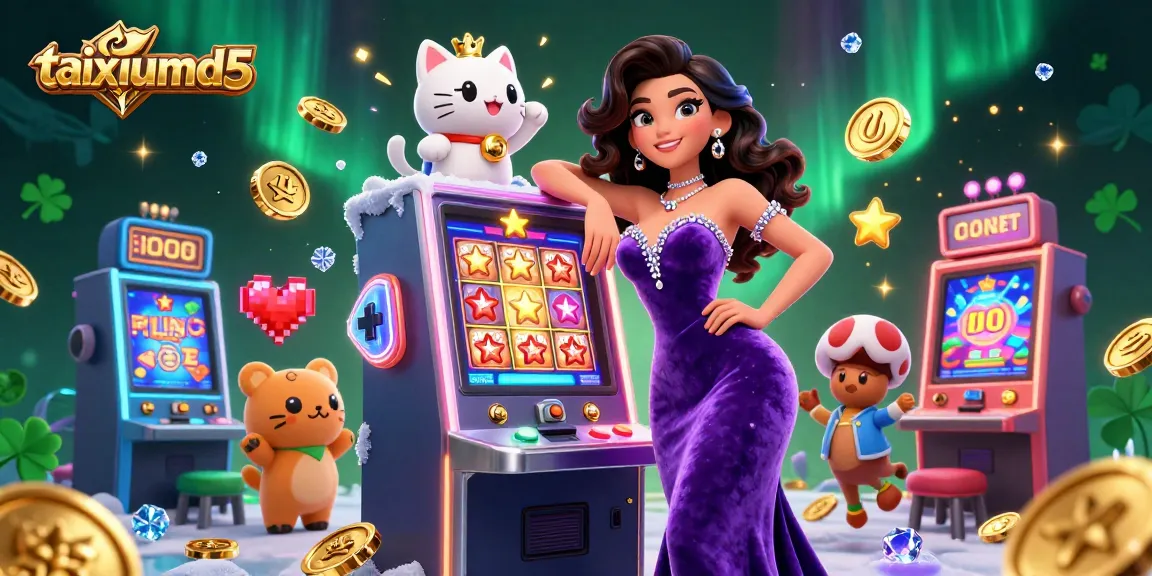 Experience excitement at taixiumd5 while winning on slot machines with coins erupting and vibrant 3D elements.