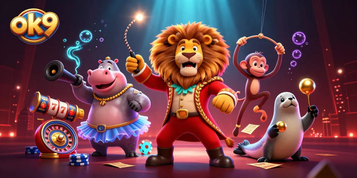 Experience thrilling wins at ok9 with vibrant casino action portrayed in this 3D digital illustration.
