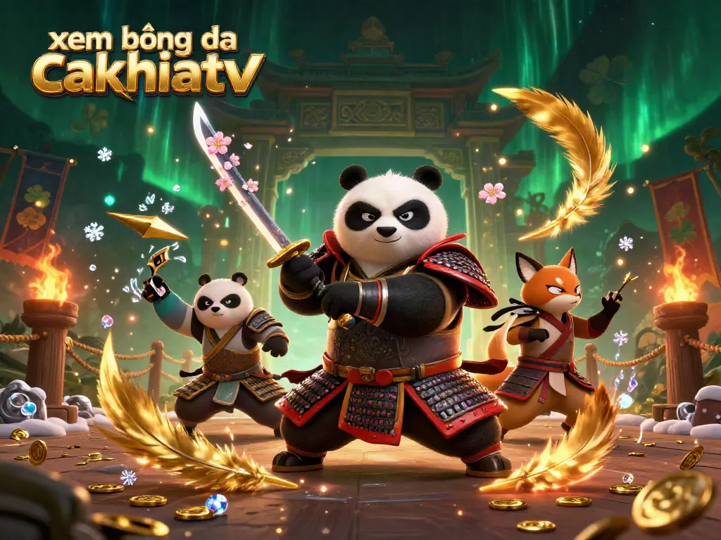 Engaging scene of xem bóng đá cakhiatv with samurai panda and ninja fox amidst thrilling casino action.
