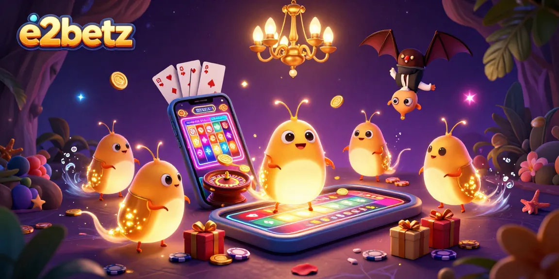 engage with thrilling games at e2betz casino featuring vibrant 3D glowworms and a bat dealer