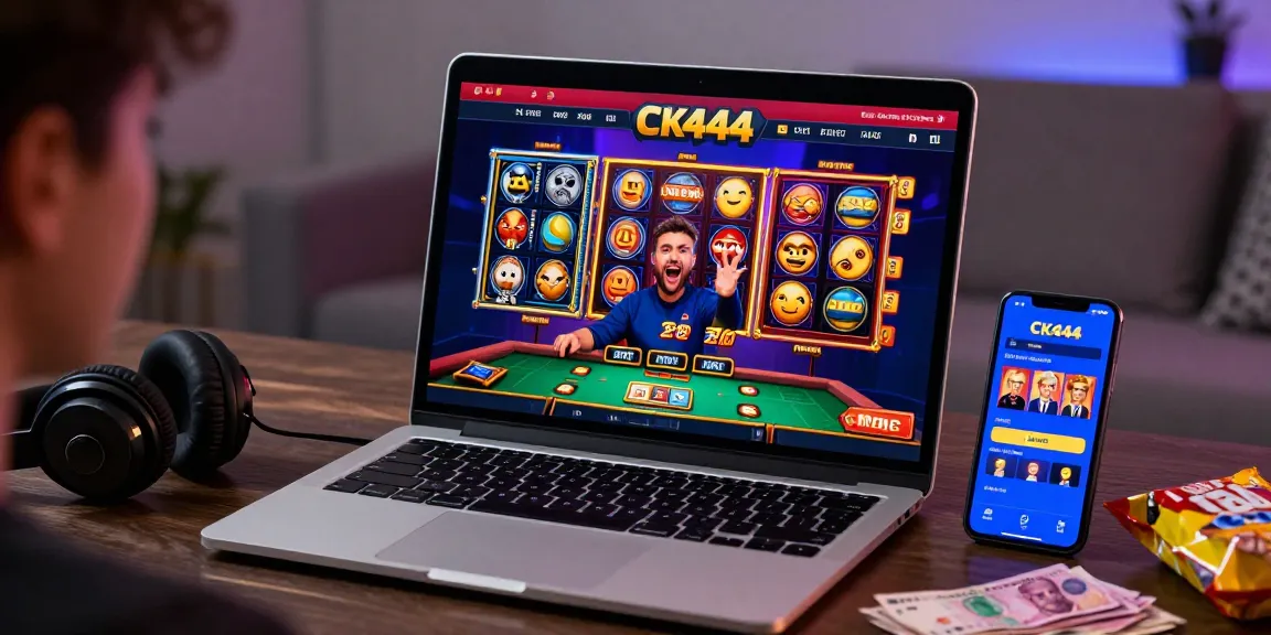 Engaged player enjoying CK444 online casino experience with vibrant game graphics.