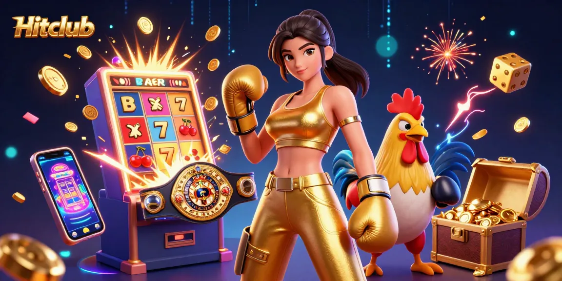 Experience gaming action at Hitclub with vibrant casino visuals and dynamic 3D elements.