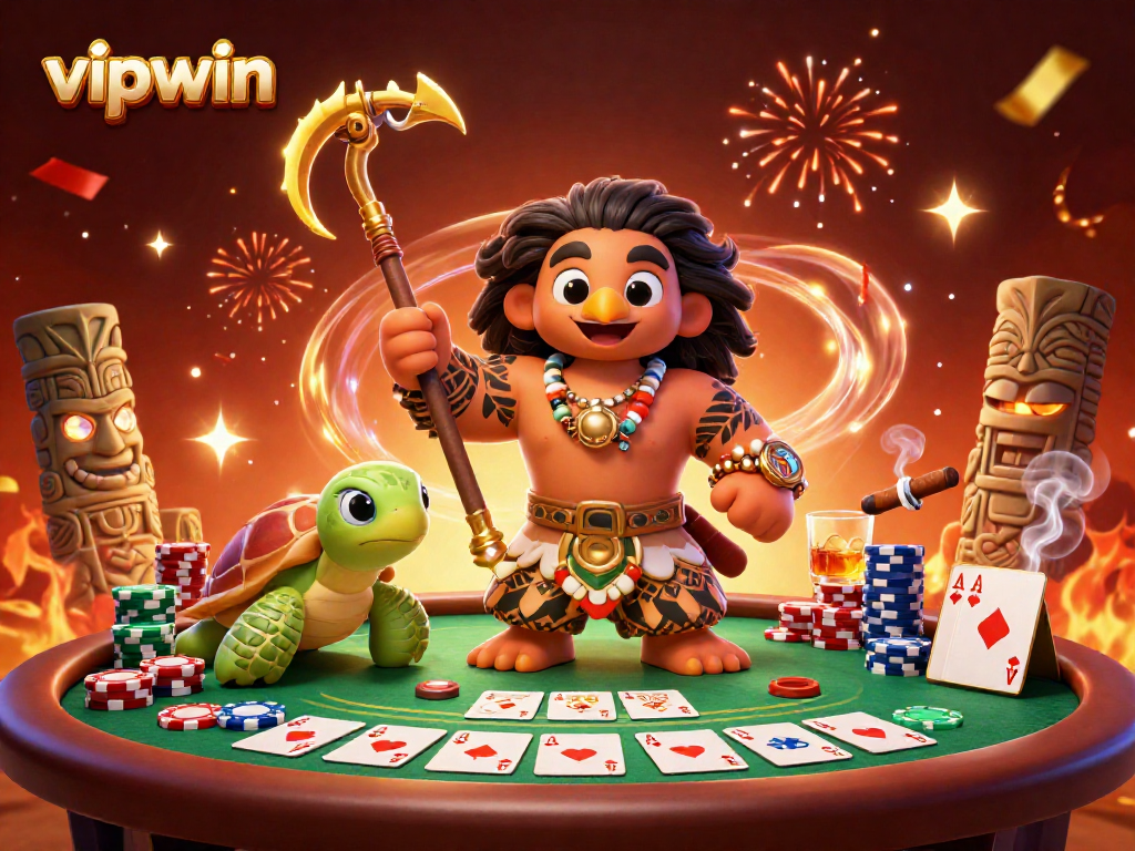 Engage with vipwin, where players join a thrilling poker scene with charismatic characters and vibrant casino elements.