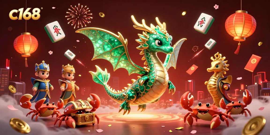 Experience thrilling gaming action with c168's vibrant sea dragon and treasure elements.