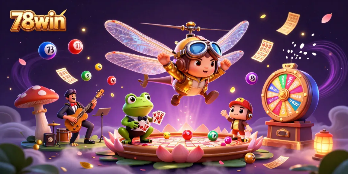 Experience thrilling games at 78win, where animated characters engage in a vibrant casino scene.