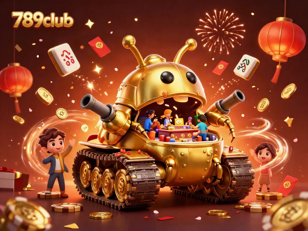Experience the vibrant gaming action at 789club with dynamic casino elements and festive visuals.
