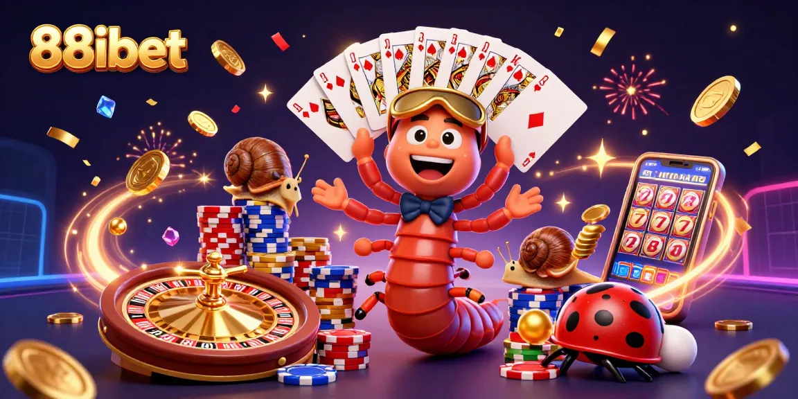 Experience the thrill of 88ibet with our vibrant casino scene featuring a millipede dealer and high-roller characters.