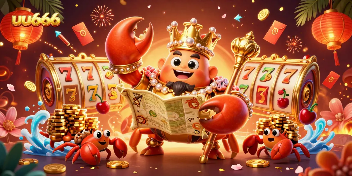 Experience thrilling moments at uu666 with a vibrant scene of a golden crab emperor in a casino setting.