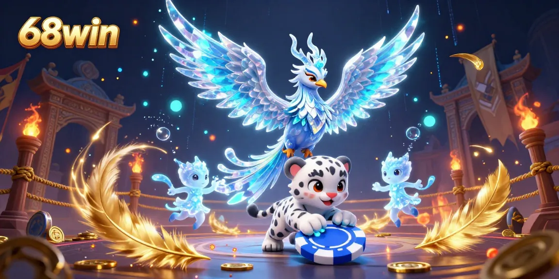 Engage in thrilling gameplay at 68win with a vibrant 3D casino environment featuring enchanting characters and winning elements.