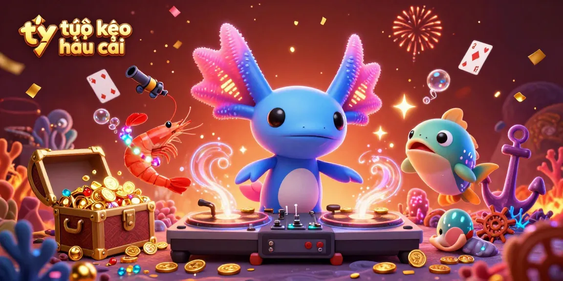 Experience the excitement of tỷ lệ kèo nhà cái in an underwater casino adventure with vibrant characters and elements.