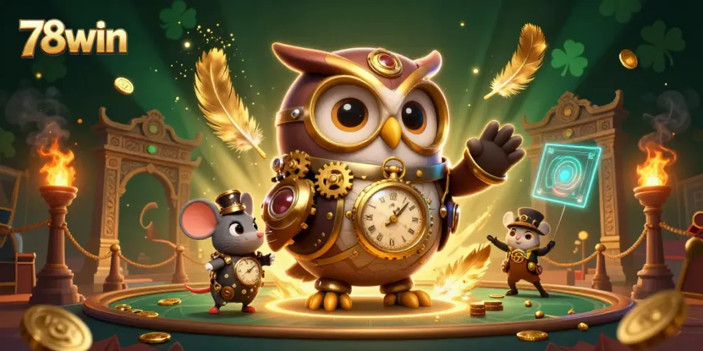 Engage in thrilling bets at 78win with a 3D illustration showcasing casino adventures and animated elements.