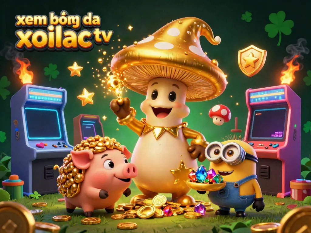Experience xem bóng đá xoilac tv with a playful scene of magic and treasure in a vibrant casino art setting.